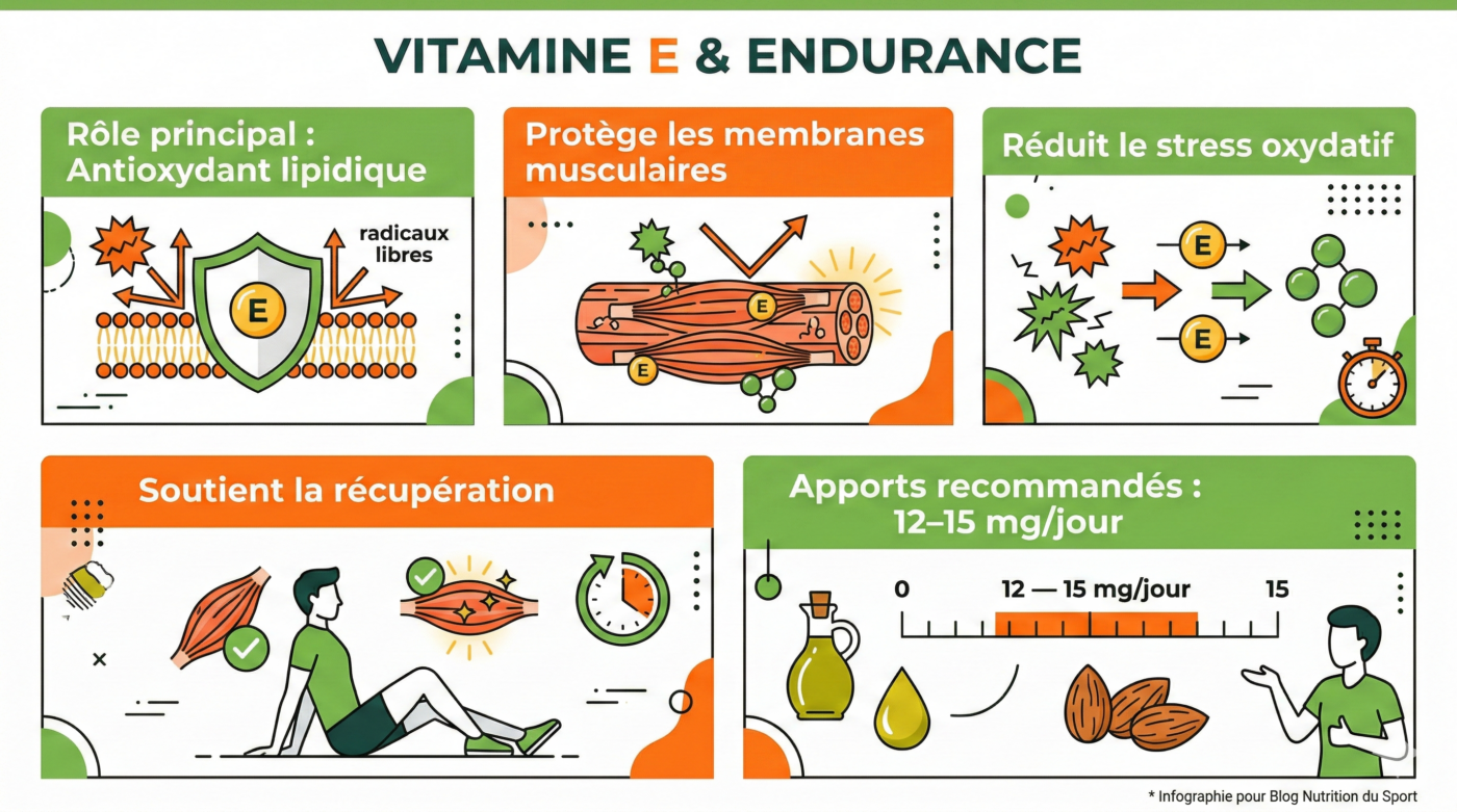 Infographie Vitamine E et endurance