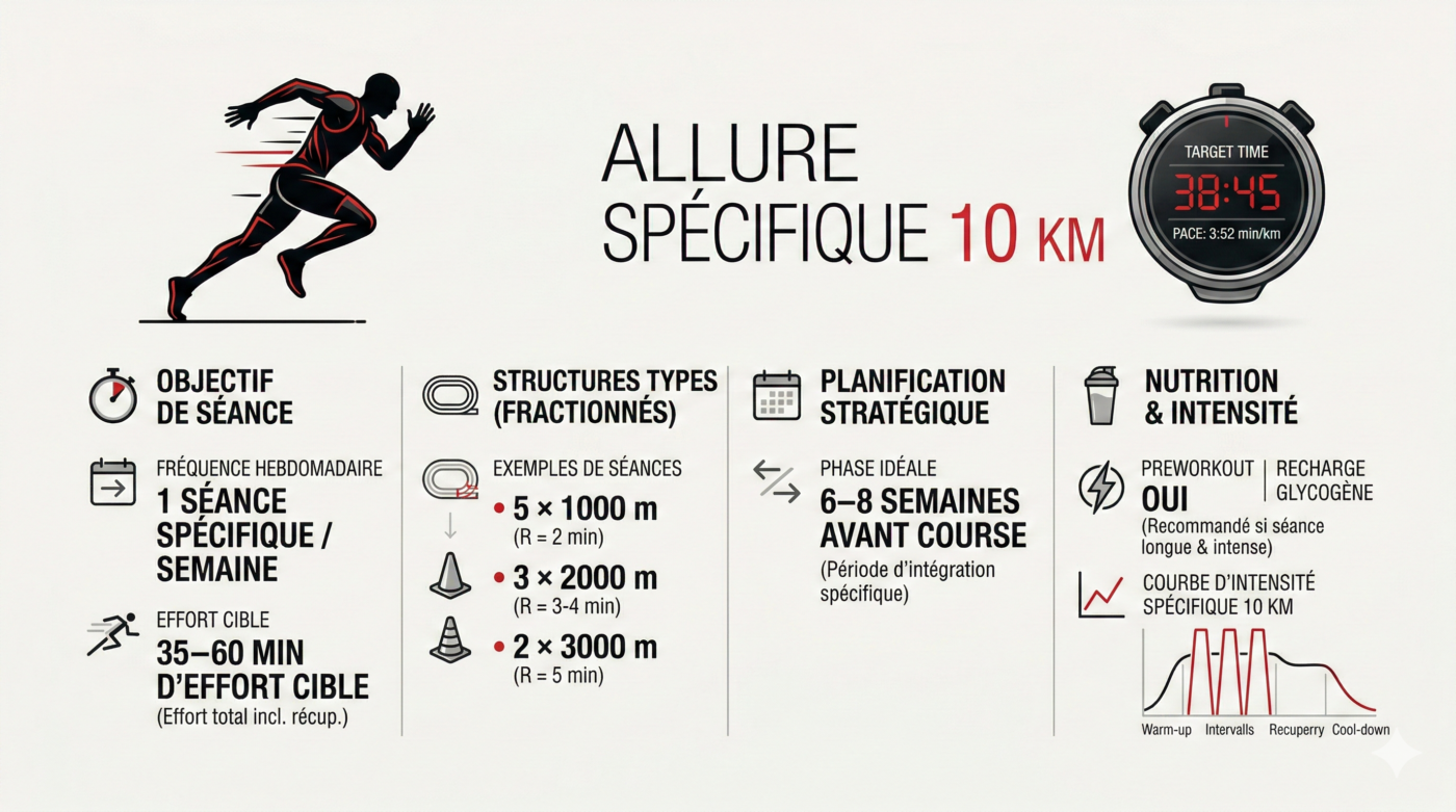 Infographie séance allure spécifique 10km