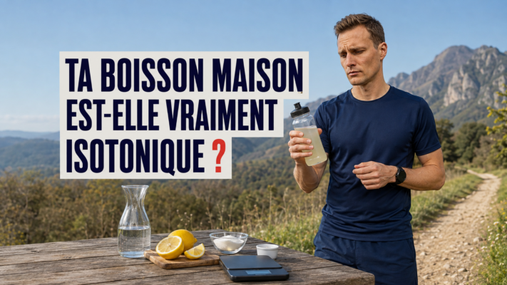 Boisson isotonique maison pour les sports d’endurance : un runner vérifie son bidon