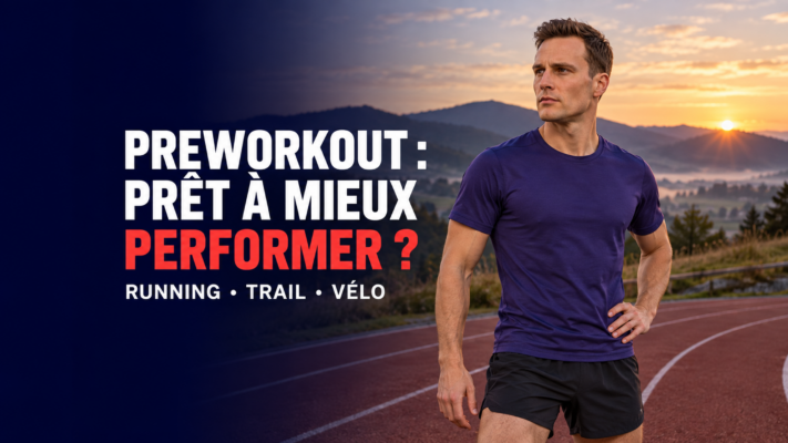 Charles sur une piste de course avec une accroche sur le preworkout et la performance en endurance