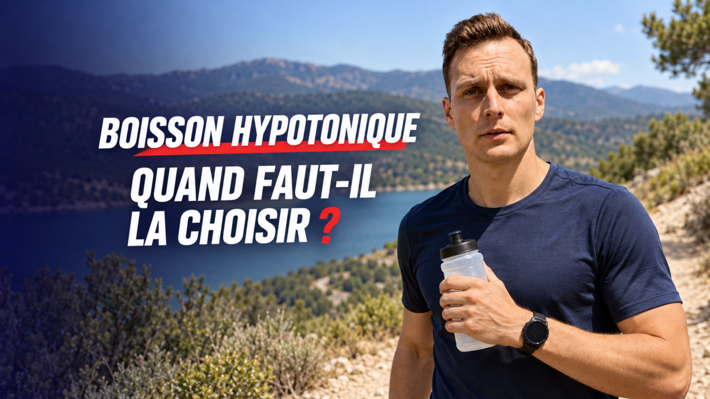 Charles avec une gourde sur un sentier ensoleillé pour illustrer quand utiliser une boisson hypotonique