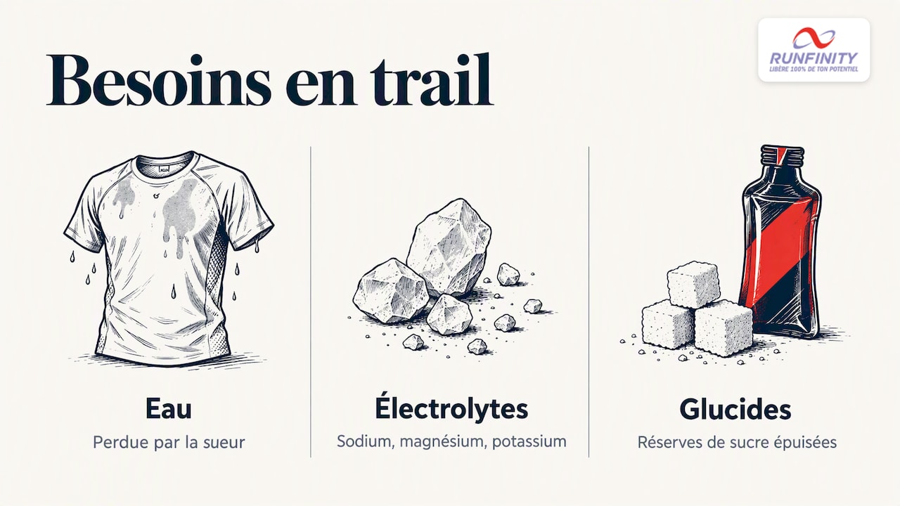Eau, électrolytes et glucides en trail
