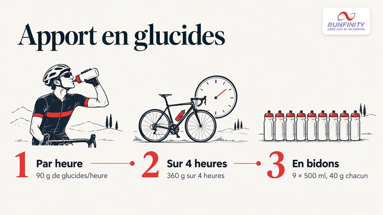 Apports glucidiques et équivalents-bidons sur quatre heures