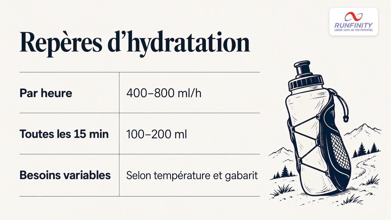 Repères de volumes à boire pendant un trail