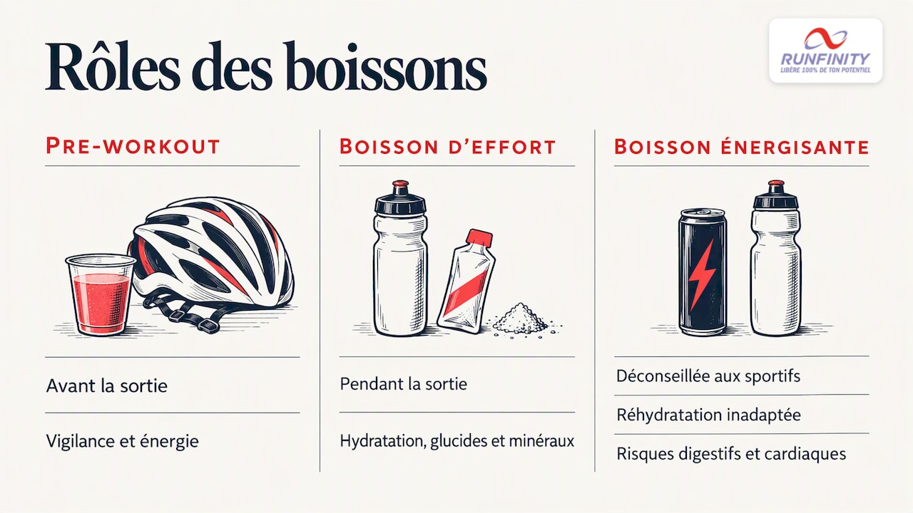Pre workout ou boisson d'effort : deux rôles différents — overview diagram