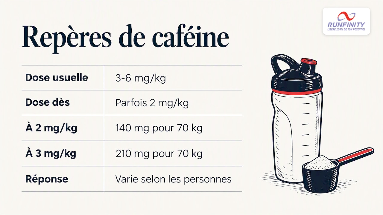 Repères de dosage de caféine pour un coureur